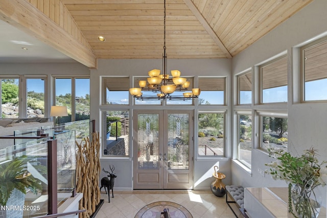 10286 Morning Song Trl, Reno, NV 89511 - sunroom / solarium featuring french doors and a chandelier