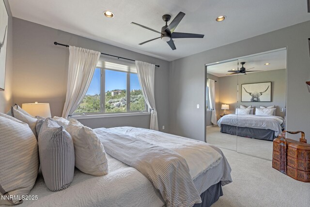 10286 Morning Song Trl, Reno, NV 89511 - carpeted bedroom featuring recessed lighting and a ceiling fan