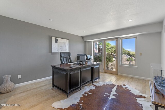 10286 Morning Song Trl, Reno, NV 89511 - home office with light wood finished floors, baseboards, and recessed lighting
