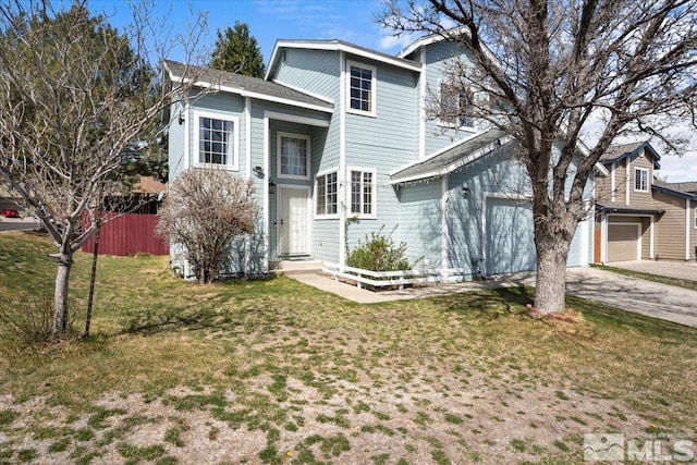 traditional-style home with concrete driveway