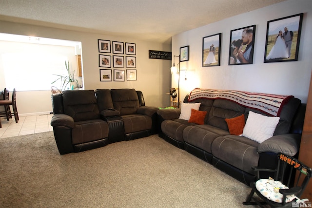 435 Shipley Dr, Yerington, NV 89447 - living area featuring light carpet and light tile patterned floors