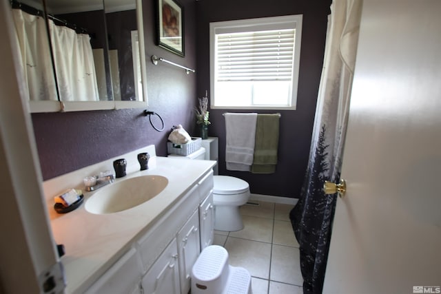 435 Shipley Dr, Yerington, NV 89447 - bathroom with tile patterned flooring, vanity, toilet, and a shower with curtain