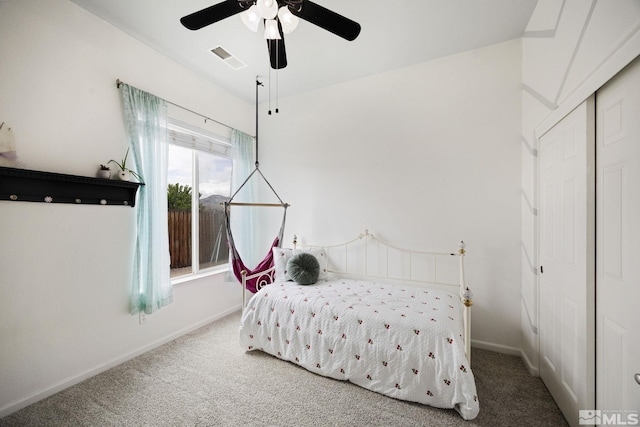 1523 Riverpark Pkwy, Dayton, NV 89403 - carpeted bedroom with baseboards and ceiling fan