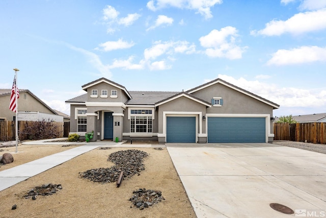 1523 Riverpark Pkwy, Dayton, NV 89403 - traditional-style home with an attached garage, fence, stucco siding, and concrete driveway