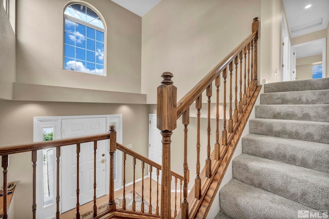 5245 Canyon View Dr, Sparks, NV 89436 - stairway with a high ceiling