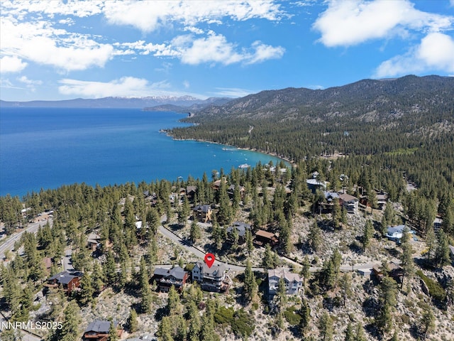 225 S Martin, Zephyr Cove, NV 89448 - drone / aerial view of a heavily wooded area and a water and mountain view