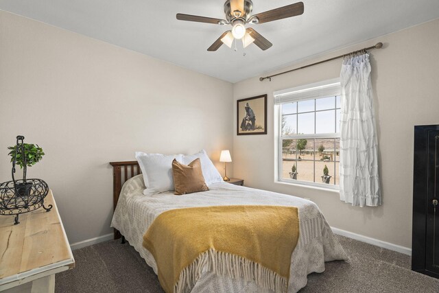 4800 Amy Rd, Reno, NV 89510 - bedroom with baseboards, carpet flooring, and a ceiling fan