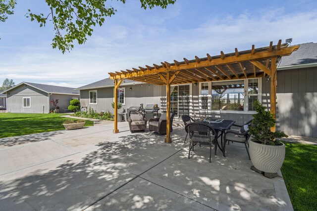 4800 Amy Rd, Reno, NV 89510 - view of patio / terrace with a pergola and outdoor dining space
