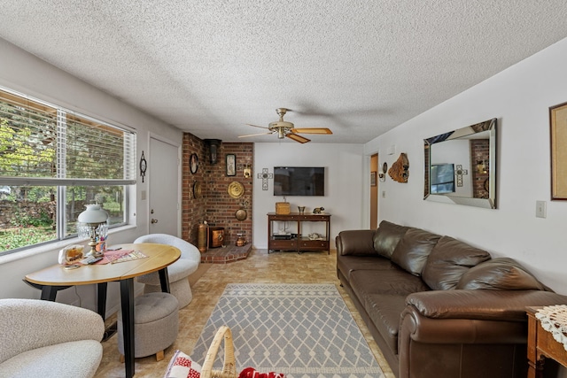 295 Andrew Ln, Reno, NV 89521 - living room featuring ceiling fan and a textured ceiling