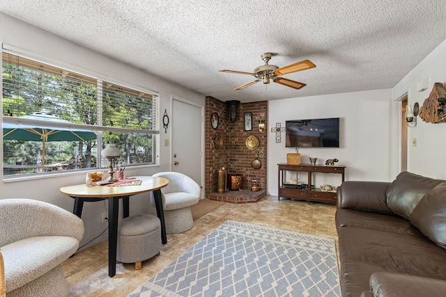 295 Andrew Ln, Reno, NV 89521 - living room with ceiling fan and a textured ceiling