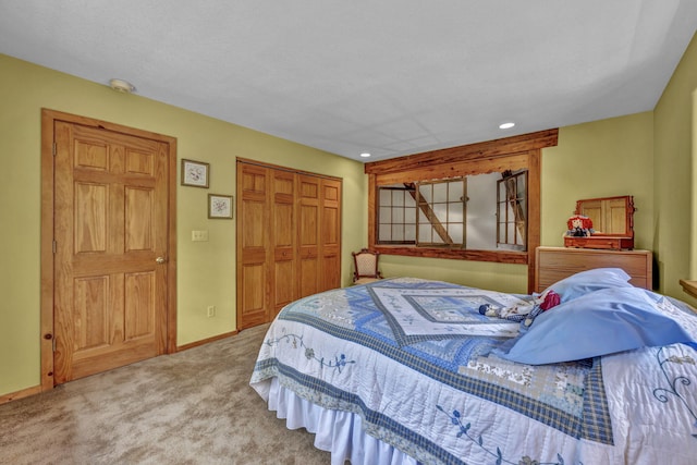 3150 Kings Canyon Rd, Carson City, NV 89703 - bedroom featuring carpet flooring, a closet, recessed lighting, and baseboards