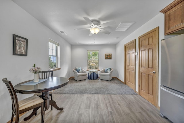 3150 Kings Canyon Rd, Carson City, NV 89703 - living area featuring light wood finished floors, ceiling fan, and baseboards