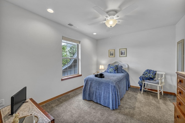 3150 Kings Canyon Rd, Carson City, NV 89703 - carpeted bedroom with baseboards, a ceiling fan, and recessed lighting