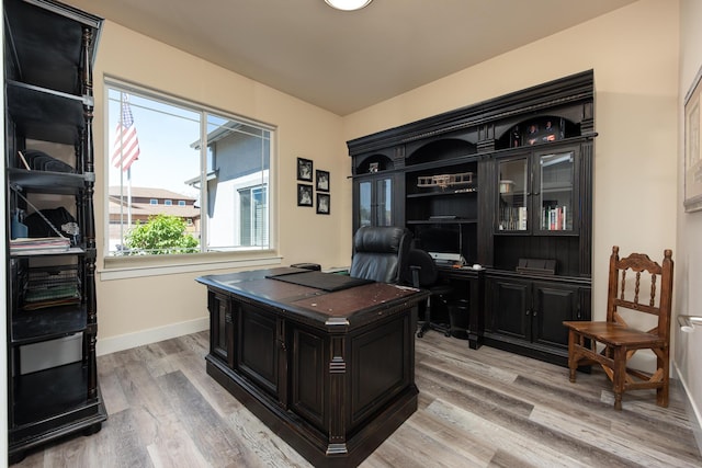 1023 Sun Crest Ct, Gardnerville, NV 89460 - office area with baseboards and light wood-style floors