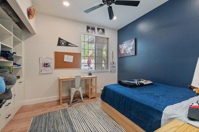 5470 Weatherby Ct, Reno, NV 89523 - bedroom with wood finished floors, baseboards, recessed lighting, and ceiling fan