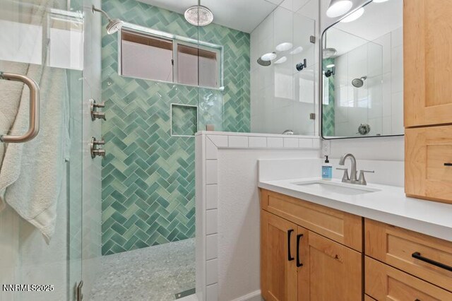 5470 Weatherby Ct, Reno, NV 89523 - bathroom with vanity and a stall shower