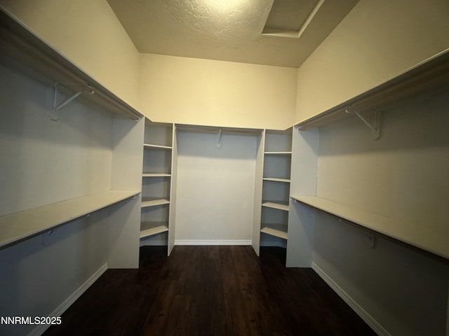 9485 Zaring Ave, Winnemucca, NV 89445 - spacious closet featuring dark wood-style flooring and attic access