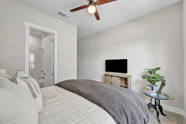 107 Bridlemoor Ct, Reno, NV 89511 - bedroom featuring baseboards, carpet floors, a ceiling fan, and ensuite bathroom