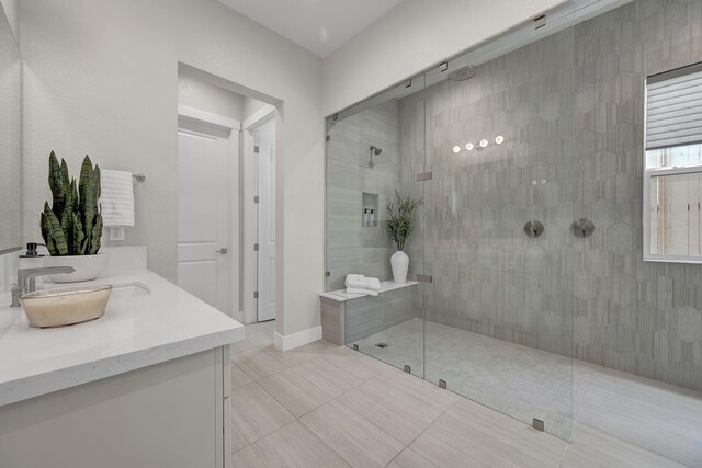 107 Bridlemoor Ct, Reno, NV 89511 - full bathroom featuring walk in shower, tile patterned flooring, and vanity