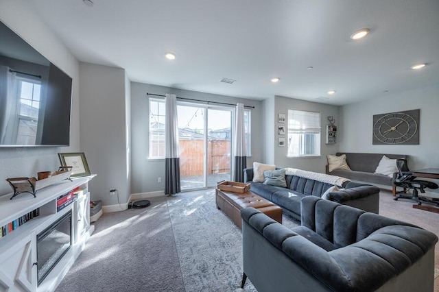 1855 Dark Horse Rd Unit B, Reno, NV 89521 - living room with carpet floors, baseboards, and recessed lighting