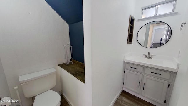 6042 Walnut Creek Rd, Reno, NV 89523 - half bath with vanity and wood finished floors