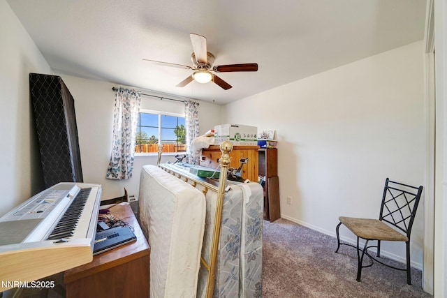 636 Aja Pl, Dayton, NV 89403 - office space featuring a ceiling fan, carpet flooring, and baseboards