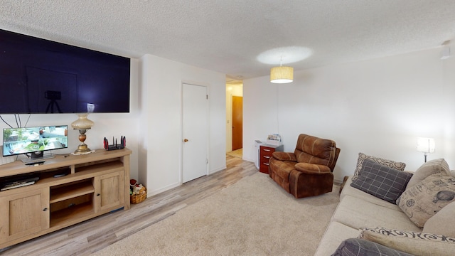 1615 Ballard Ln, Winnemucca, NV 89445 - living room with a textured ceiling, light wood-type flooring, and light carpet