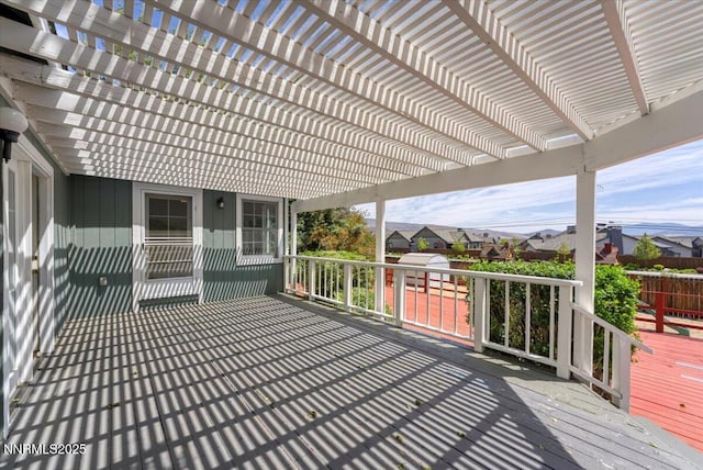 3277 Dartmouth Ct, Carson City, NV 89703 - wooden terrace with a pergola and a residential view
