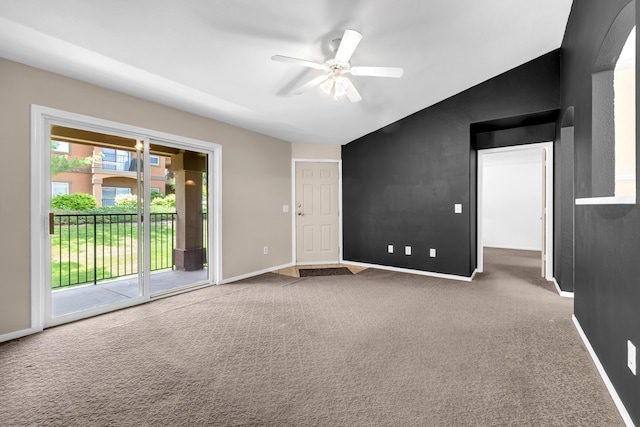 6850 Sharlands Ave Unit H2044, Reno, NV 89523 - carpeted empty room with baseboards, ceiling fan, and lofted ceiling