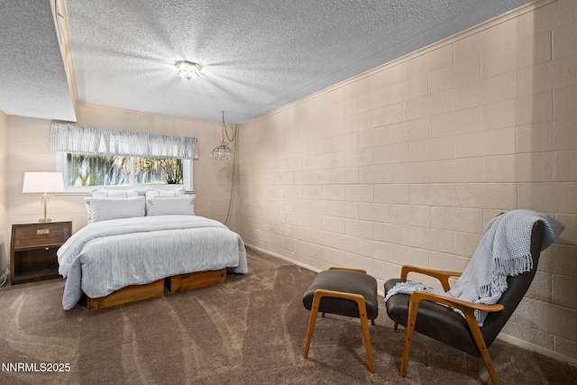 2770 Solari Dr, Reno, NV 89509 - bedroom with a textured ceiling, carpet flooring, and concrete block wall