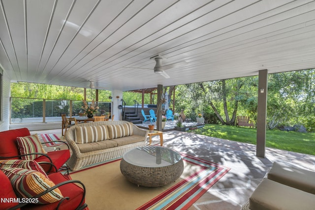 125 Greenridge Dr, Reno, NV 89509 - view of patio with an outdoor hangout area and a ceiling fan