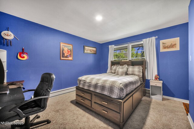 125 Greenridge Dr, Reno, NV 89509 - bedroom featuring a baseboard heating unit, carpet, baseboards, and an office area