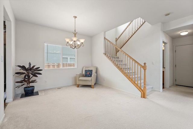 5625 Spandrell Cir, Sparks, NV 89436 - unfurnished room with stairs, carpet, a chandelier, and baseboards