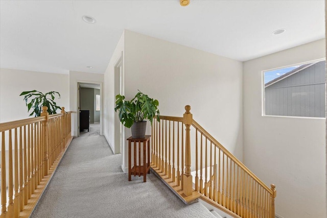 5625 Spandrell Cir, Sparks, NV 89436 - hall with carpet flooring and an upstairs landing