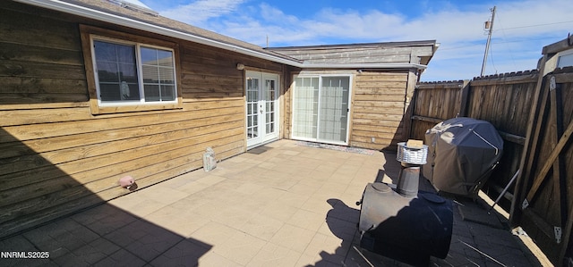 155 James Ct, Kingston, NV 89310 - view of patio featuring french doors and grilling area
