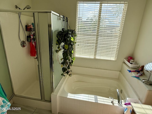 1224 Mountain Rose Dr, Fernley, NV 89408 - bathroom featuring a shower stall, healthy amount of natural light, and a garden tub