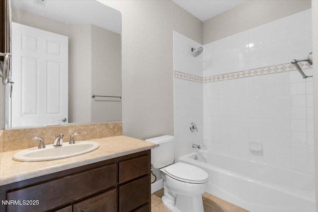 2675 Weymoor Ct, Reno, NV 89521 - full bathroom with toilet, vanity, tub / shower combination, and tile patterned floors