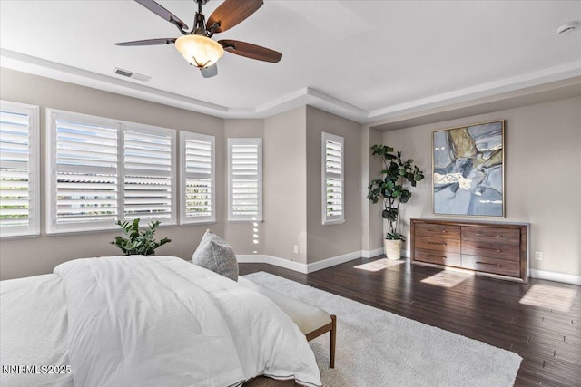 2675 Weymoor Ct, Reno, NV 89521 - bedroom featuring multiple windows, wood finished floors, baseboards, and a ceiling fan