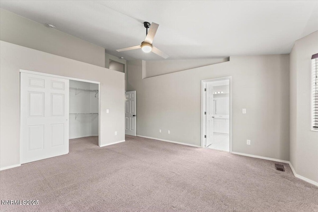 4515 Vista Mountain Dr, Sparks, NV 89436 - unfurnished bedroom with carpet flooring, ensuite bathroom, baseboards, a spacious closet, and a ceiling fan