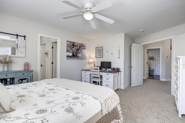 240 Mary Lou Ln, Fernley, NV 89408 - bedroom with light carpet, baseboards, and a ceiling fan