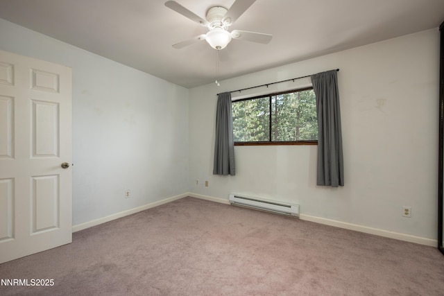 769 Tina Ct # H, Stateline, NV 89449 - carpeted spare room featuring baseboard heating, baseboards, and ceiling fan