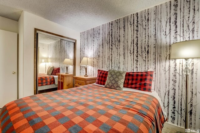 758 Milky Way Ct Unit B, Stateline, NV 89449 - bedroom with a textured ceiling and a closet