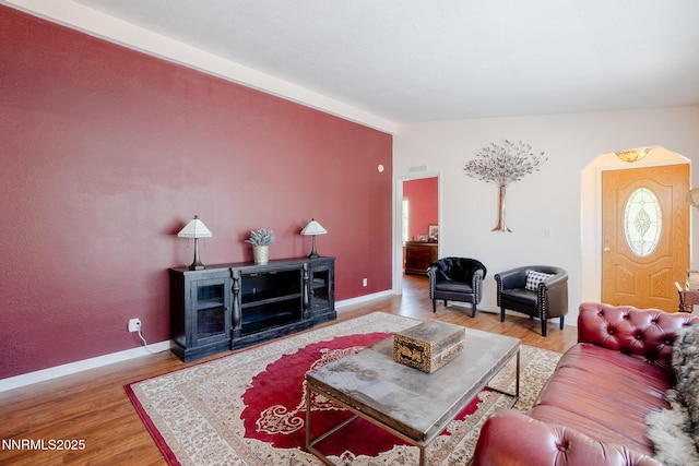 244 Ave De La Couleurs Ave, Sparks, NV 89434 - living area featuring wood finished floors, baseboards, and arched walkways