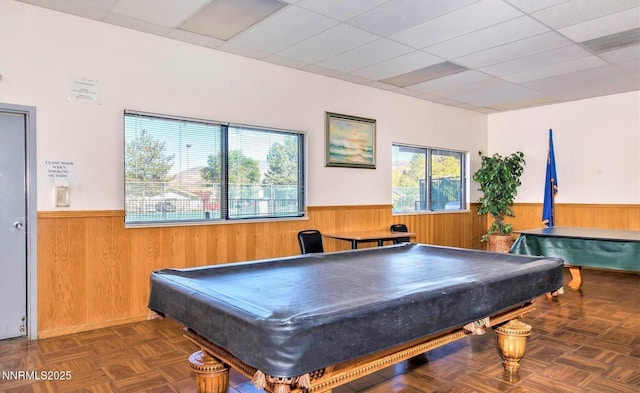 244 Ave De La Couleurs Ave, Sparks, NV 89434 - game room featuring a wainscoted wall, billiards, wood walls, and a paneled ceiling