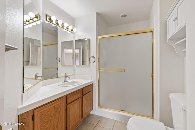 3095 Fairwood Dr, Reno, NV 89502 - full bath featuring toilet, a stall shower, tile patterned flooring, and vanity