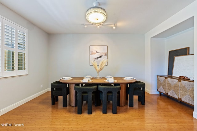 11285 Messina Way, Reno, NV 89521 - dining area with light wood-type flooring, baseboards, and track lighting