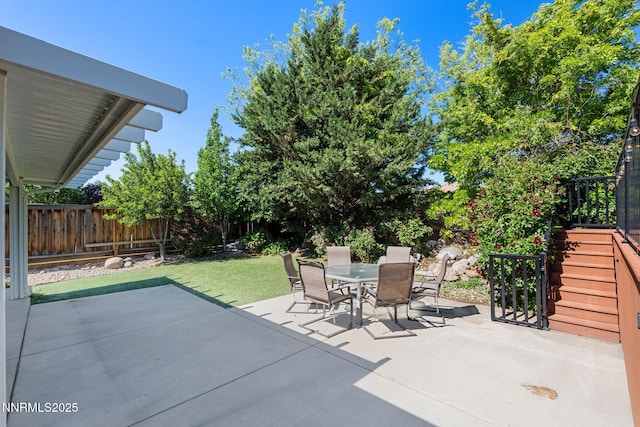11285 Messina Way, Reno, NV 89521 - view of patio / terrace featuring outdoor dining space and stairway