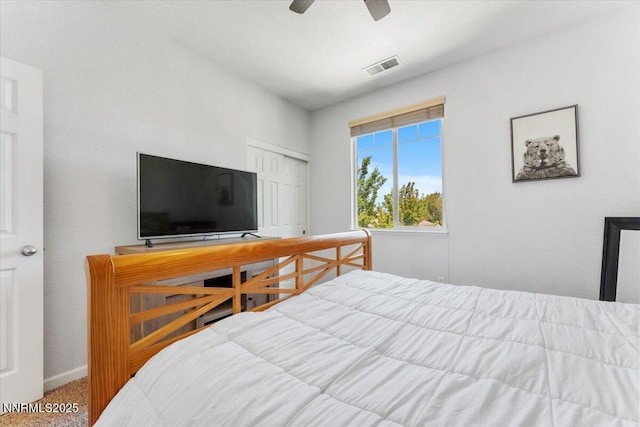 2349 Dodge Dr, Sparks, NV 89436 - bedroom with a closet, carpet floors, ceiling fan, and baseboards