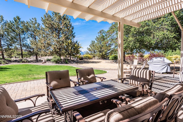 1601 Jones St, Minden, NV 89423 - view of patio with a pergola and outdoor dining area