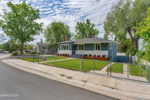 438 Glenmanor Dr, Reno, NV 89509 - view of front of home featuring a chimney and a gate